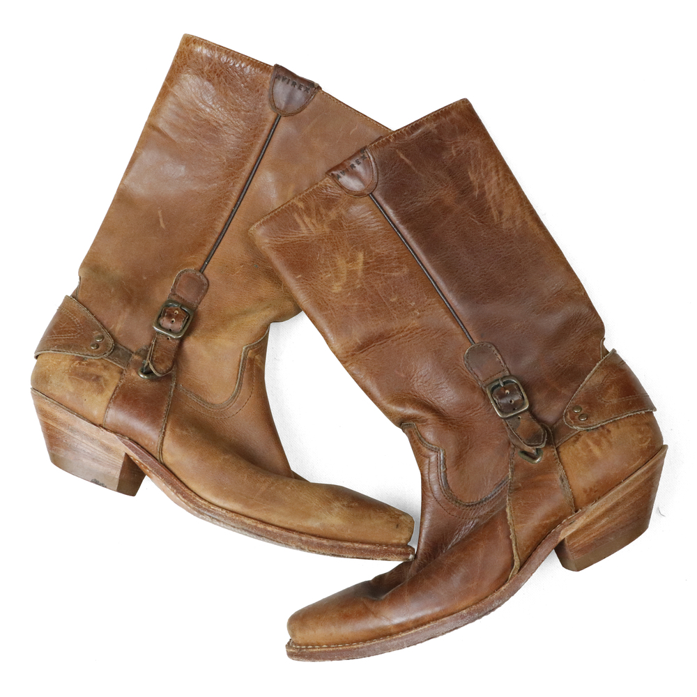 Vintage Avirex Western Cowboys Boots Brown Size 8
